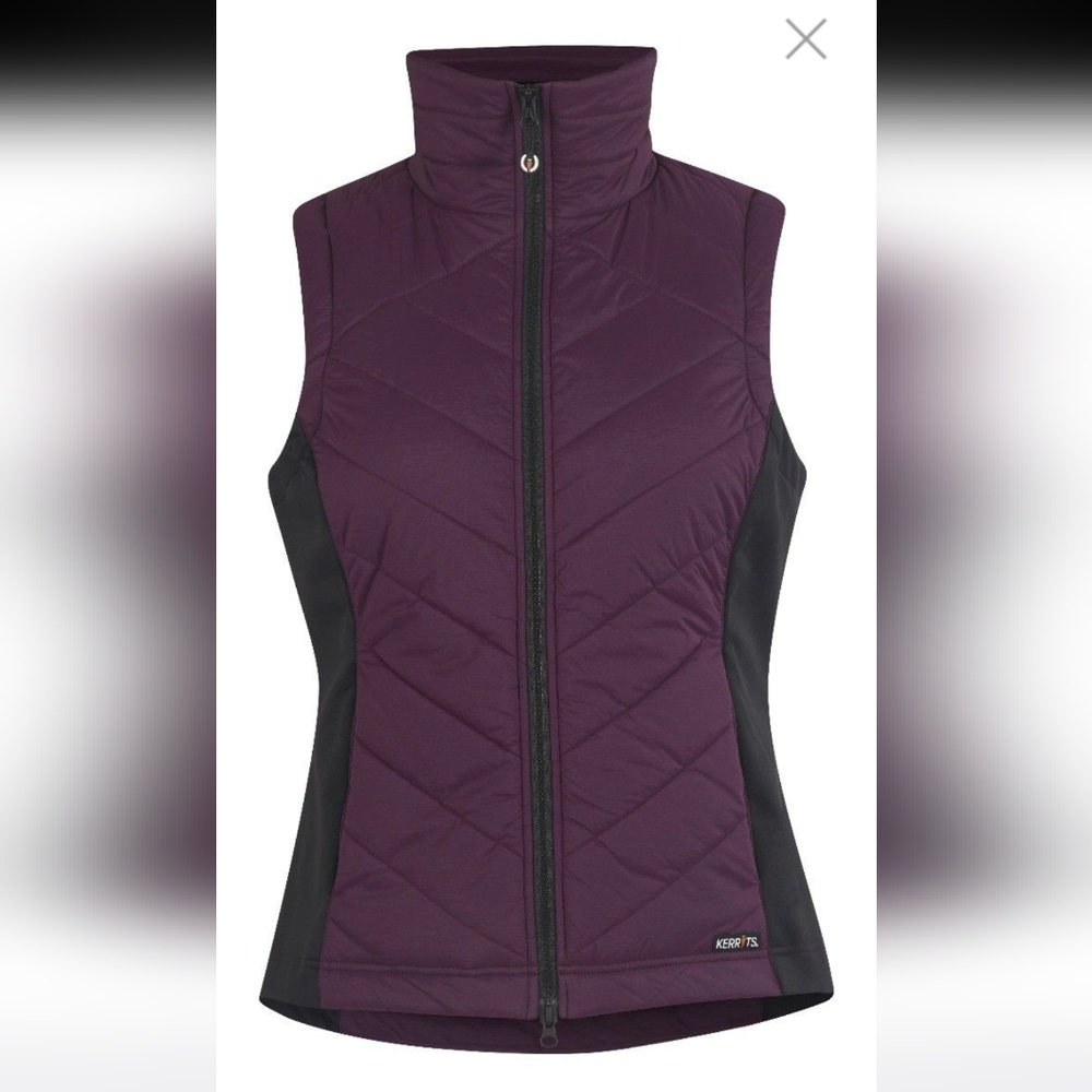 Kerrits Women's Purple Good Gallop Quilted Vest SZ.S Embroidered Horse On Back